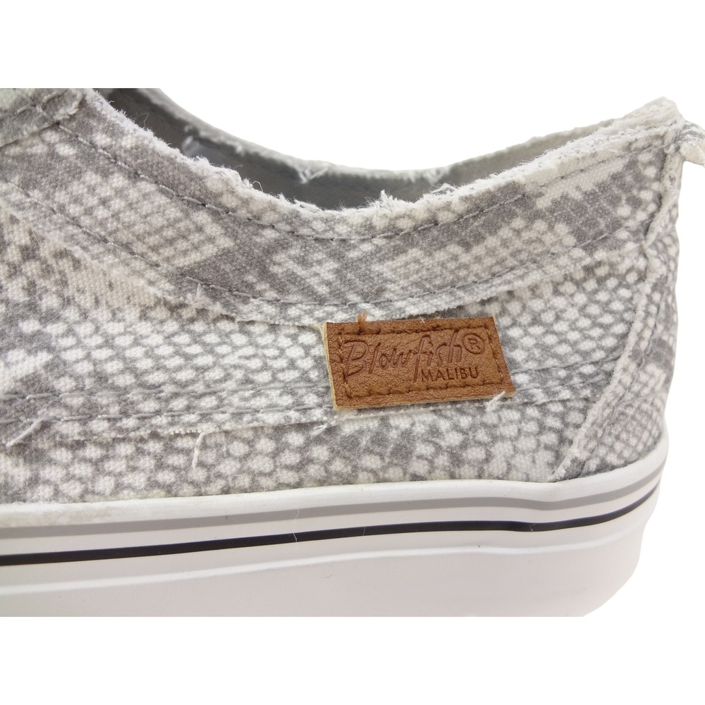 Blowfish Malibu Marley Womens Grey Snakeskin Canvas Slip On Sneakers Size 9 - Picture 4 of 11